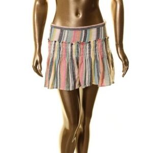 Ban Jara new Linen Multicolor Striped Mini Skirt S